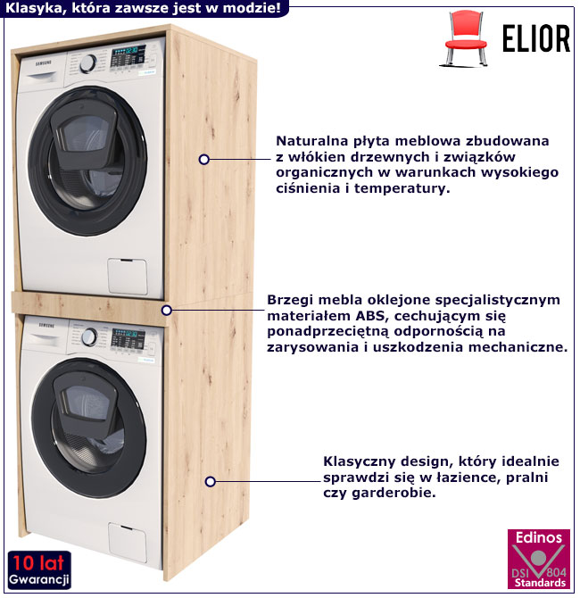 Szafka na pralko suszarkę dąb artisan