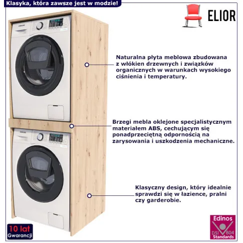 Szafka łazienkowa do zabudowy pralki Efred dąb artisan