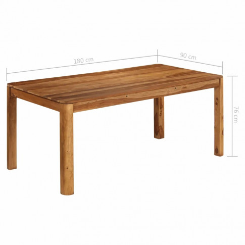 Szczegółowe wymiary stołu z drewna Sierra 3X