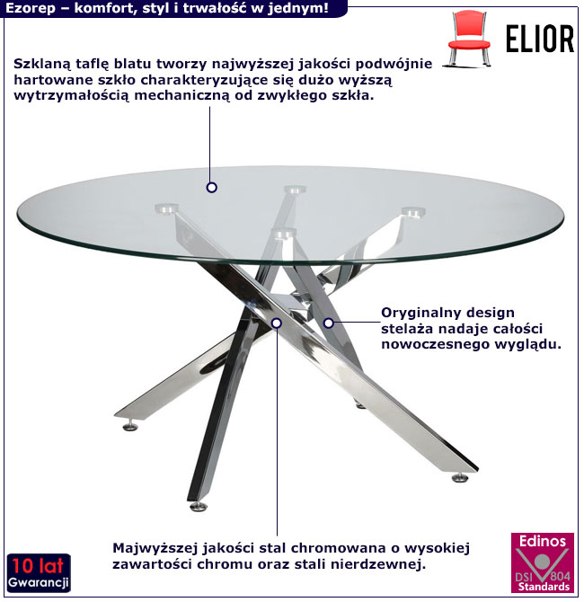 Szklany stolik kawowy Elian