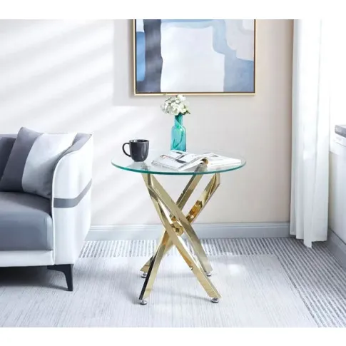 Prezentacja stolika Lefrus ze złotym stelażem