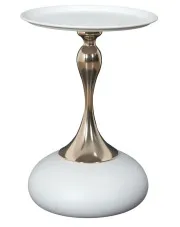 Metalowy stolik kawowy w stylu glamour - Elebris w sklepie Edinos.pl