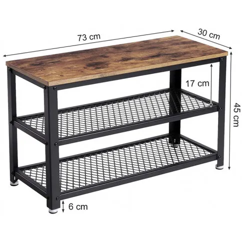 Szczegółowe zdjęcie nr 8 produktu Loftowa szafka na buty z 2 półkami - Helior 21X