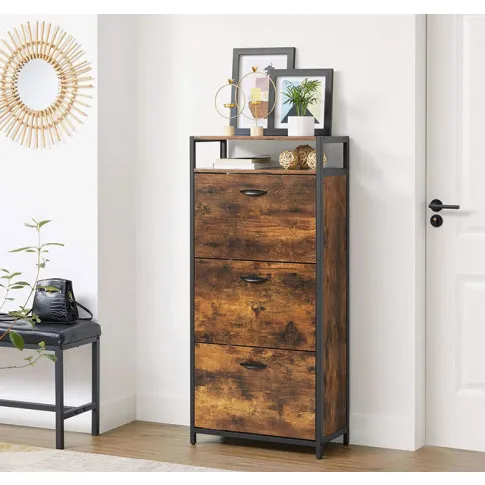 Szczegółowe zdjęcie nr 5 produktu Industrialna szafka na buty do przedpokoju - Helior 24X