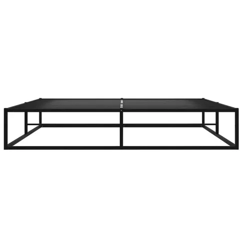 Szczegółowe zdjęcie nr 4 produktu Czarne metalowe łóżko niskie stylu loft 160x200 cm - Hepa