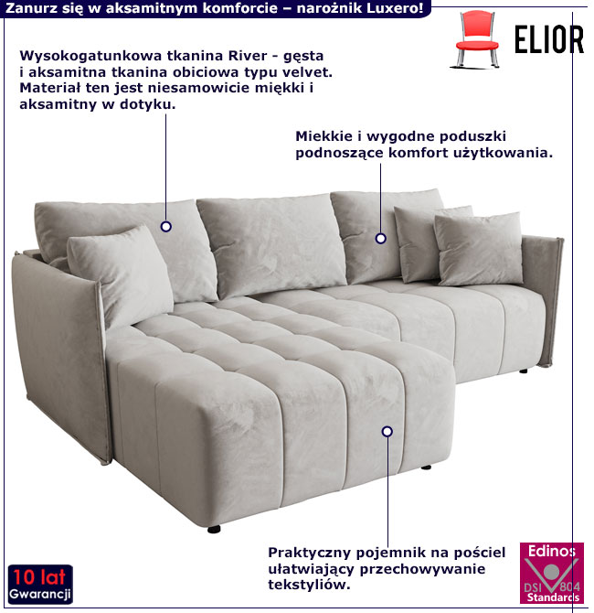 Rozkładana sofa Moreli jasnoszary