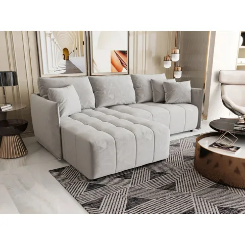Prezentacja jasnoszarej kanapy do salonu Luxero