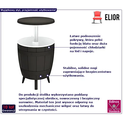 Altivo czarny stolik barowy