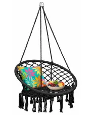 Czarny wiszący fotel hamakowy - Sarex w sklepie Edinos.pl