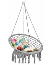 Szary wiszący fotel hamakowy - Sarex w sklepie Edinos.pl