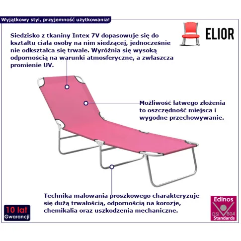 Havero różowy leżak ogrodowy
