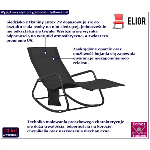 Baltoro czarny leżak ogrodowy