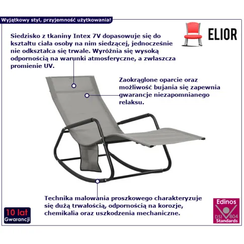 Baltoro szary leżak ogrodowy