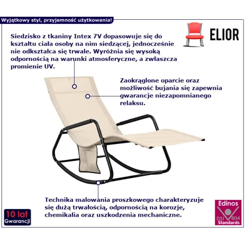 Baltoro kremowy leżak ogrodowy