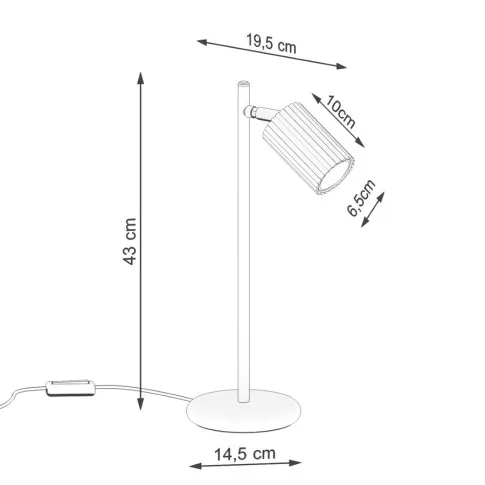 wymiary lampki na biurko D300 Avium