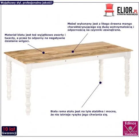 Fotografia Stół klasyczny drewniany Rimmi 2X – brązowy z kategorii Stoły