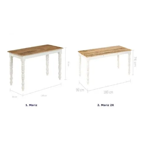 Zdjęcie stół z litego drewna mango Rimmi 2X brązowy | Edinos.pl