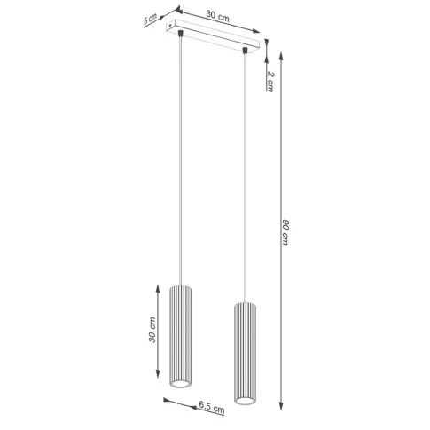 wymiary wiszacej lampy D297