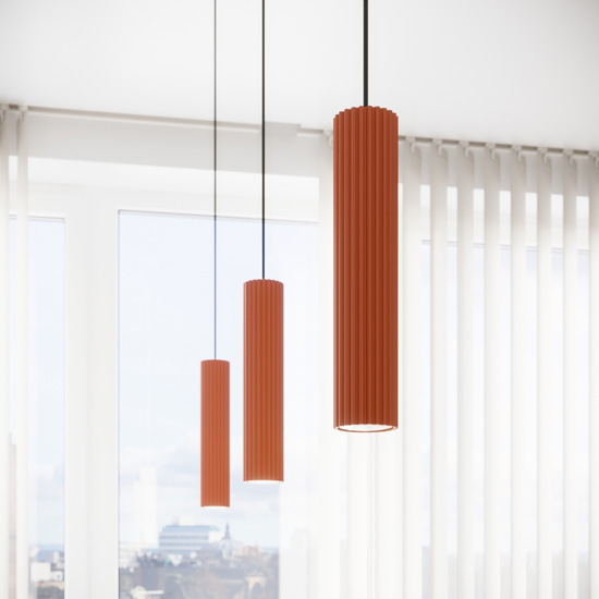 czerwona lampa sufitowa-Buenis D297