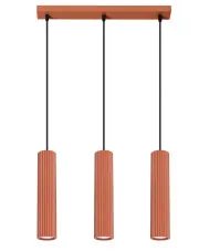 Potrójna lampa wisząca w kolorze ochra - D298-Avium w sklepie Edinos.pl