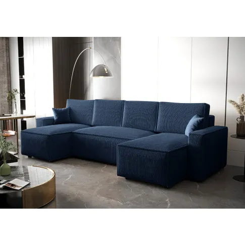 Wizualizacja wnętrza z granatowym narożnikiem Kamea