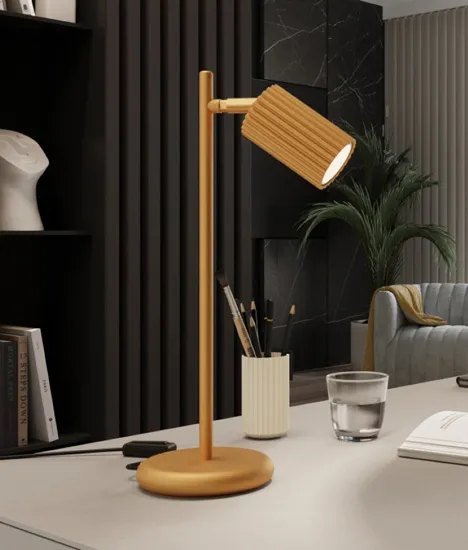 złota lampka na biurko D300