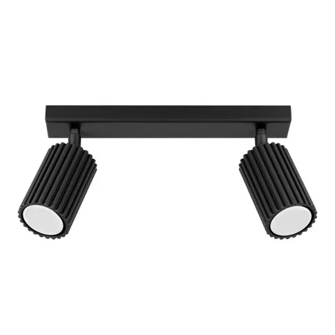 czarna lampa karbowana D305