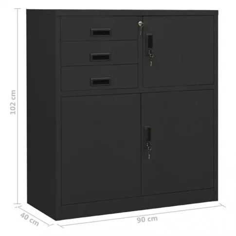 Szczegółowe zdjęcie nr 4 produktu Antracytowa szafka z zamkiem na dokumenty - Umiva