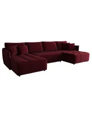 Czerwona sofa z weluru z funkcją spania - Imprexi w sklepie Edinos.pl