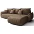 Welurowa brązowa sofa w kształcie litery L - Ikto
