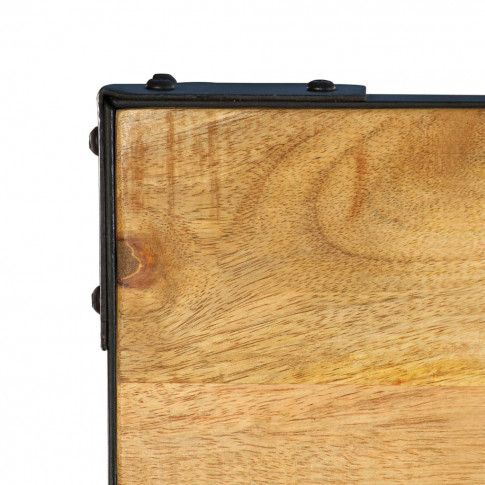 Szczegółowe zdjęcie nr 8 produktu Stół ze stali i drewna Kartes 4X – brązowy 