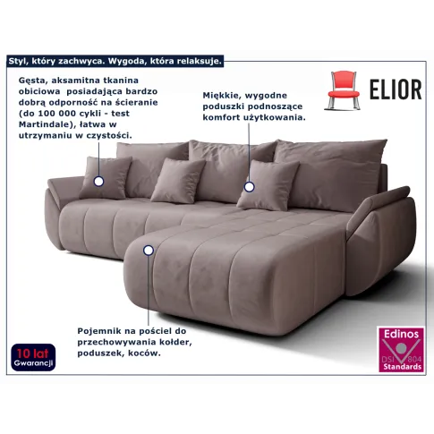 Różowy narożnik z pojemnikiem Ikto