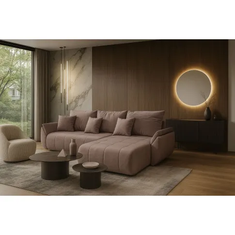 Przykładowa aranżacja z wykorzystaniem różowego narożnika Ikto