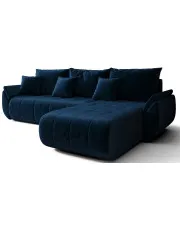 Ciemnoniebieska nowoczesna kanapa z szezlongiem - Ikto w sklepie Edinos.pl