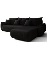 Grafitowa welurowa sofa z pojemnikiem na pościel - Ikto w sklepie Edinos.pl