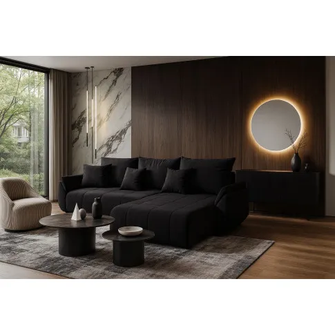 Wnętrze z grafitową kanapą narożną Ikto