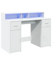 Biurko podświetlane 120 cm biały - Elvon w sklepie Edinos.pl