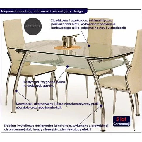 Fotografia Stół szklany Begonis z kategorii Stoły