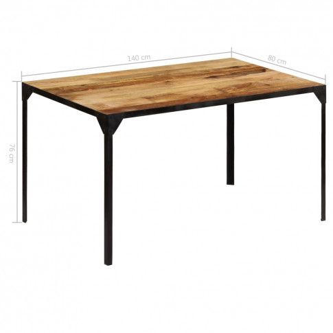 Szczegółowe zdjęcie nr 5 produktu Stół w stylu industrialnym ze stali i drewna Kartes 2X – brązowy 
