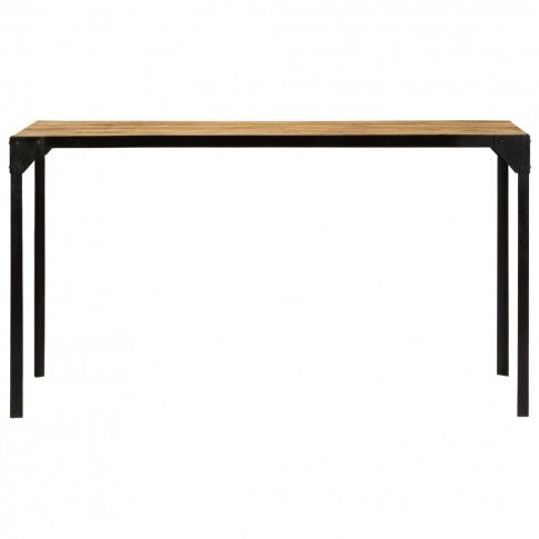 Szczegółowe zdjęcie nr 8 produktu Stół w stylu industrialnym ze stali i drewna Kartes 2X – brązowy 