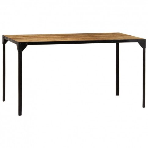 Szczegółowe zdjęcie nr 9 produktu Stół w stylu industrialnym ze stali i drewna Kartes 2X – brązowy 
