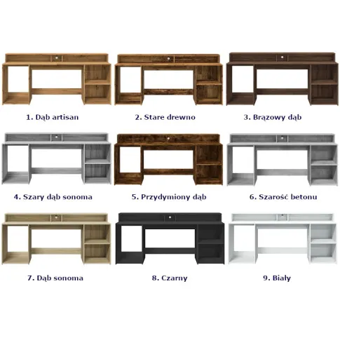Kolory biurka z oświetleniem LED Modus