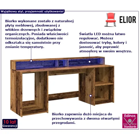 Modus biurko o wyglądzie starego drewna