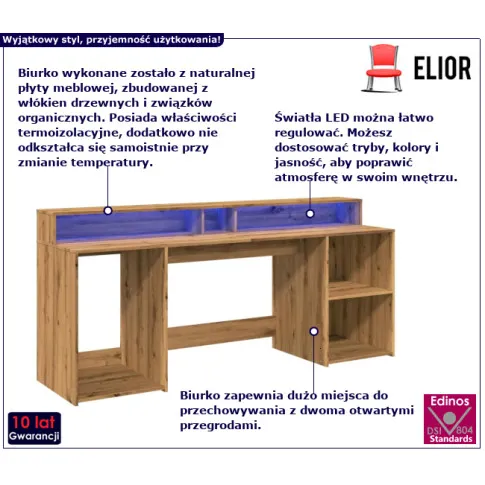 Modus biurko w kolorze dębu artisian