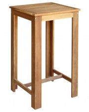 Wysoki stolik barowy drewniany Piles 2X – brązowy 
