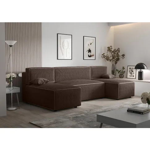 Wizualizacja wnętrza z brązowym narożnikiem Zarella