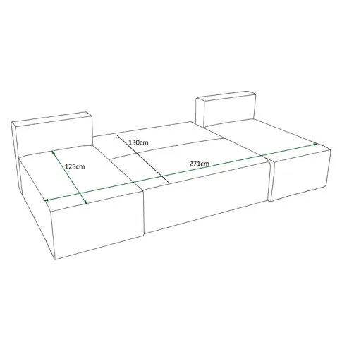 Wymiary rozłożonego narożnika Zarella