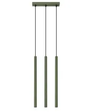 Oliwkowa lampa wisząca z trzema tubami - M086-Natilo w sklepie Edinos.pl
