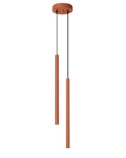 Wiszące podwójne lampy tuby w kolorze ochra - M085-Natilo w sklepie Edinos.pl