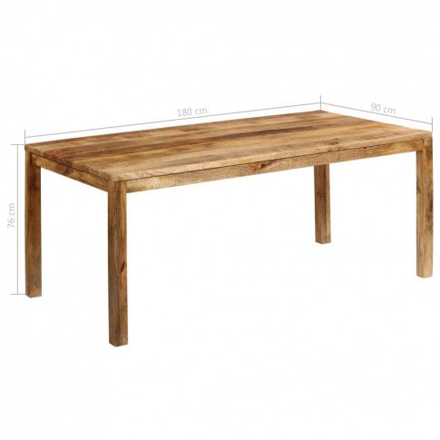 Szczegółowe zdjęcie nr 4 produktu Stół z drewna mango Renis 3X – brązowy 